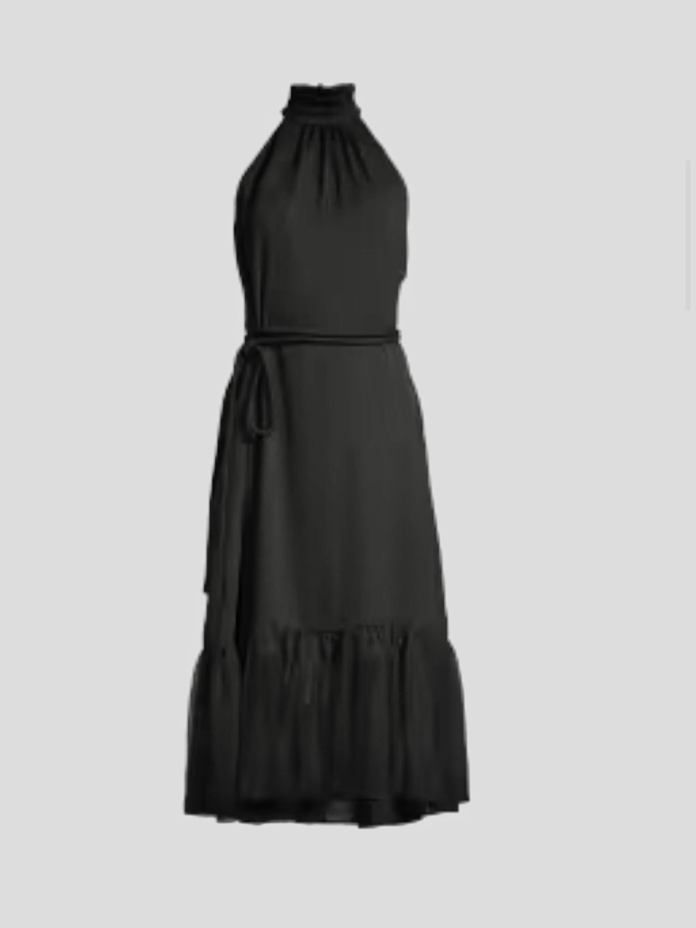 Elie Tahari Women’s Black Halter Maxi Dress with Waist Tie